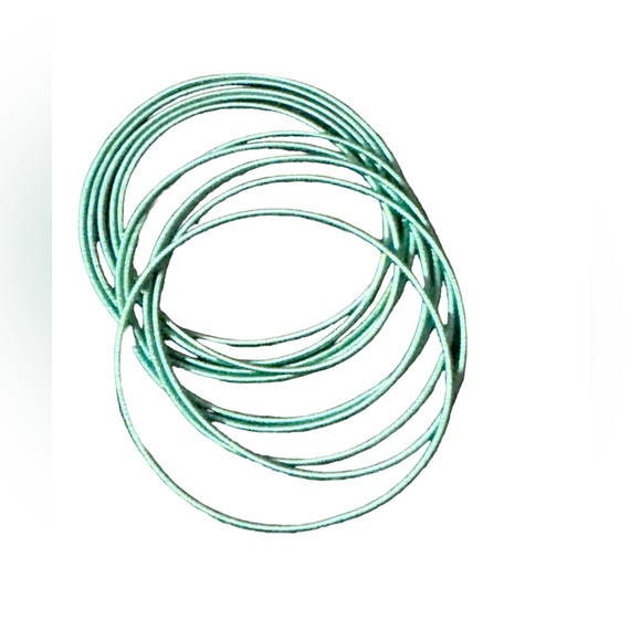 Set of Light Green Stretchy Spring Bracelets - Picture 2 of 3